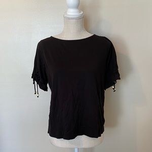 Michael Kors Black Tie Sleeve Top - Final Price